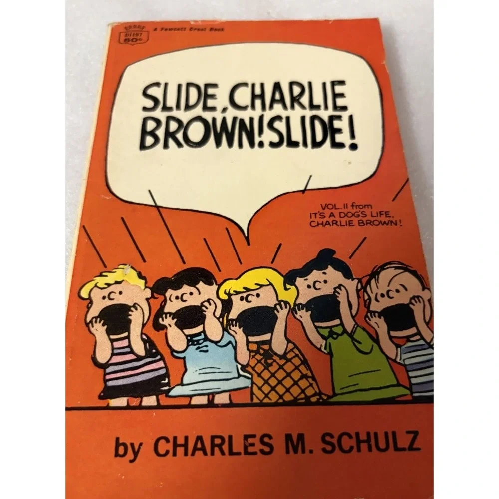 Slide Charlie Brown Slide Charles M Schulz Vintage Peanuts Fawcett 50¢ Paperback